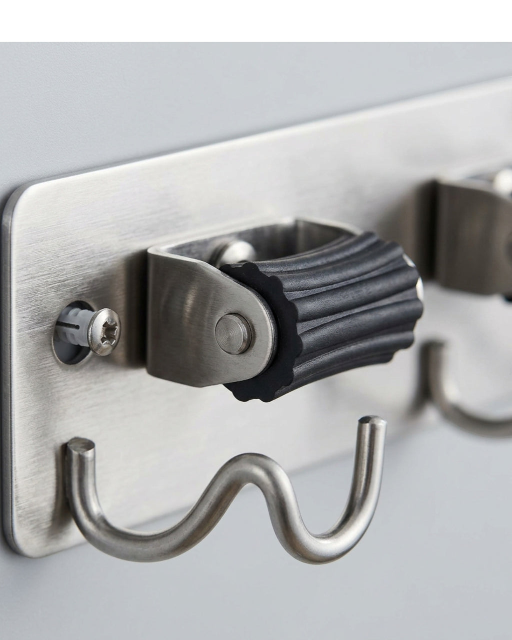 Auwork Stainless Steel Cleaning Tool Holder with 3 Grips and 4 Hooks 32 cm - Detail view