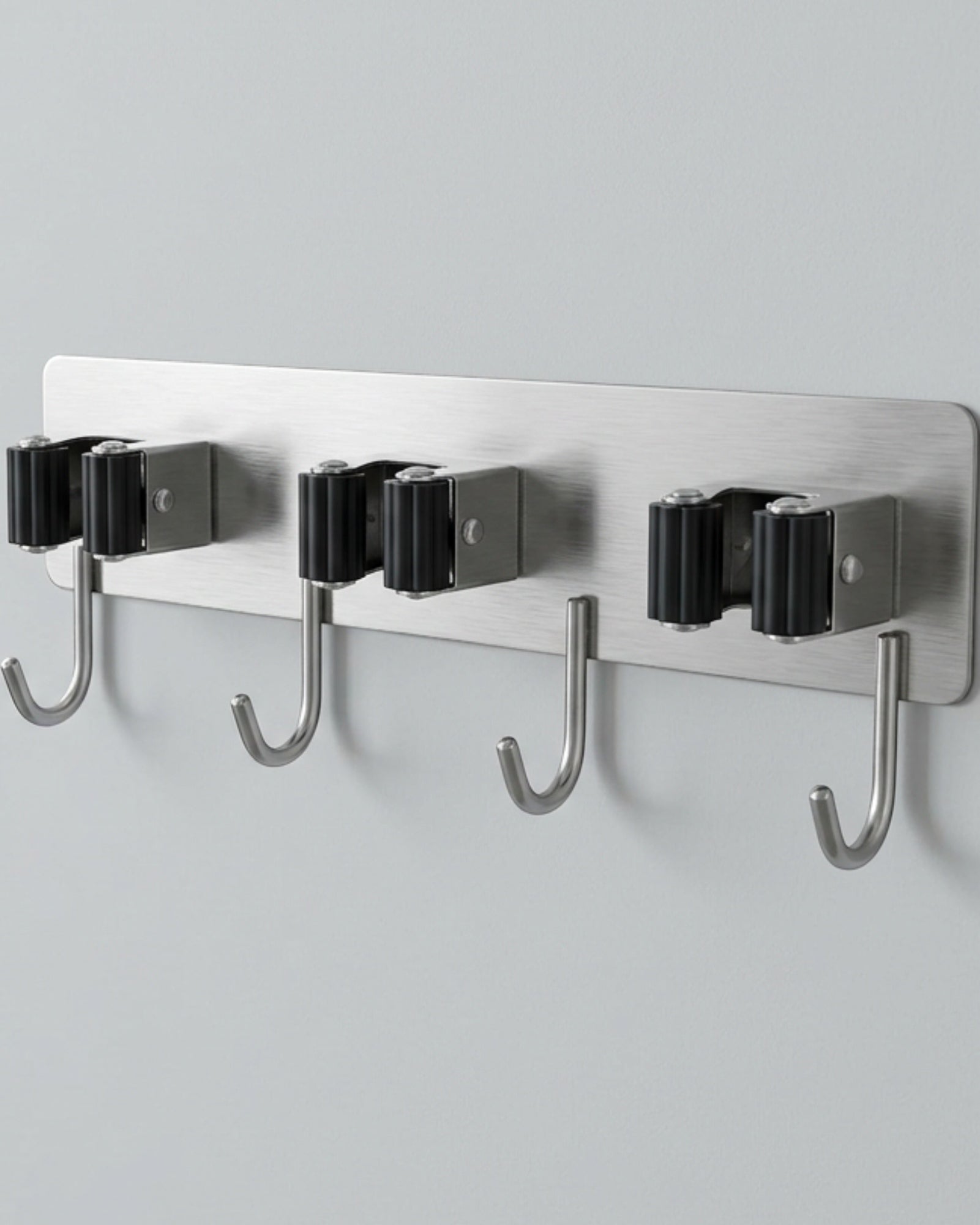 Auwork Stainless Steel Cleaning Tool Holder with 3 Grips and 4 Hooks 32 cm - Lifestyle view