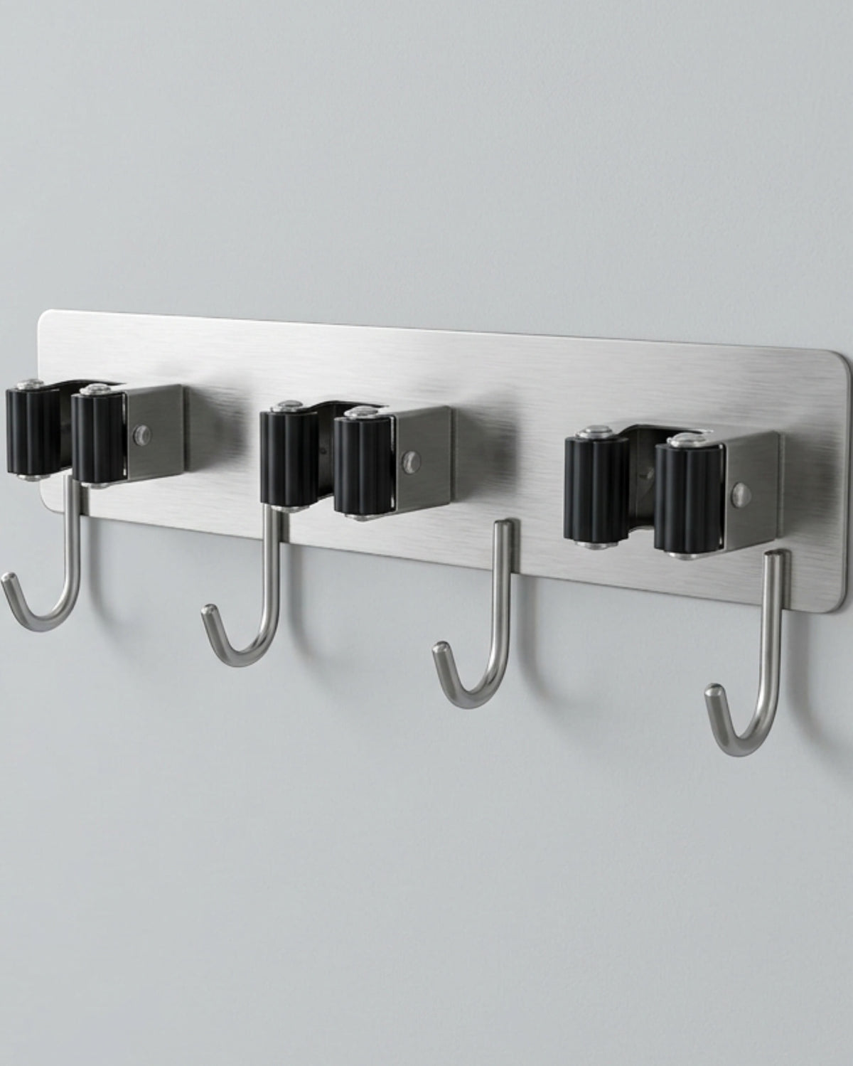 Auwork Stainless Steel Cleaning Tool Holder with 3 Grips and 4 Hooks 32 cm - Lifestyle view