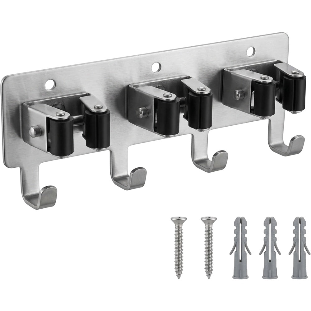 Auwork Stainless Steel Cleaning Tool Holder with 3 Grips and 4 Hooks 32 cm - Product view