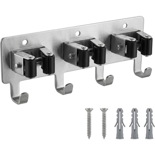 Auwork Stainless Steel Cleaning Tool Holder with 3 Grips and 4 Hooks 32 cm - Product view